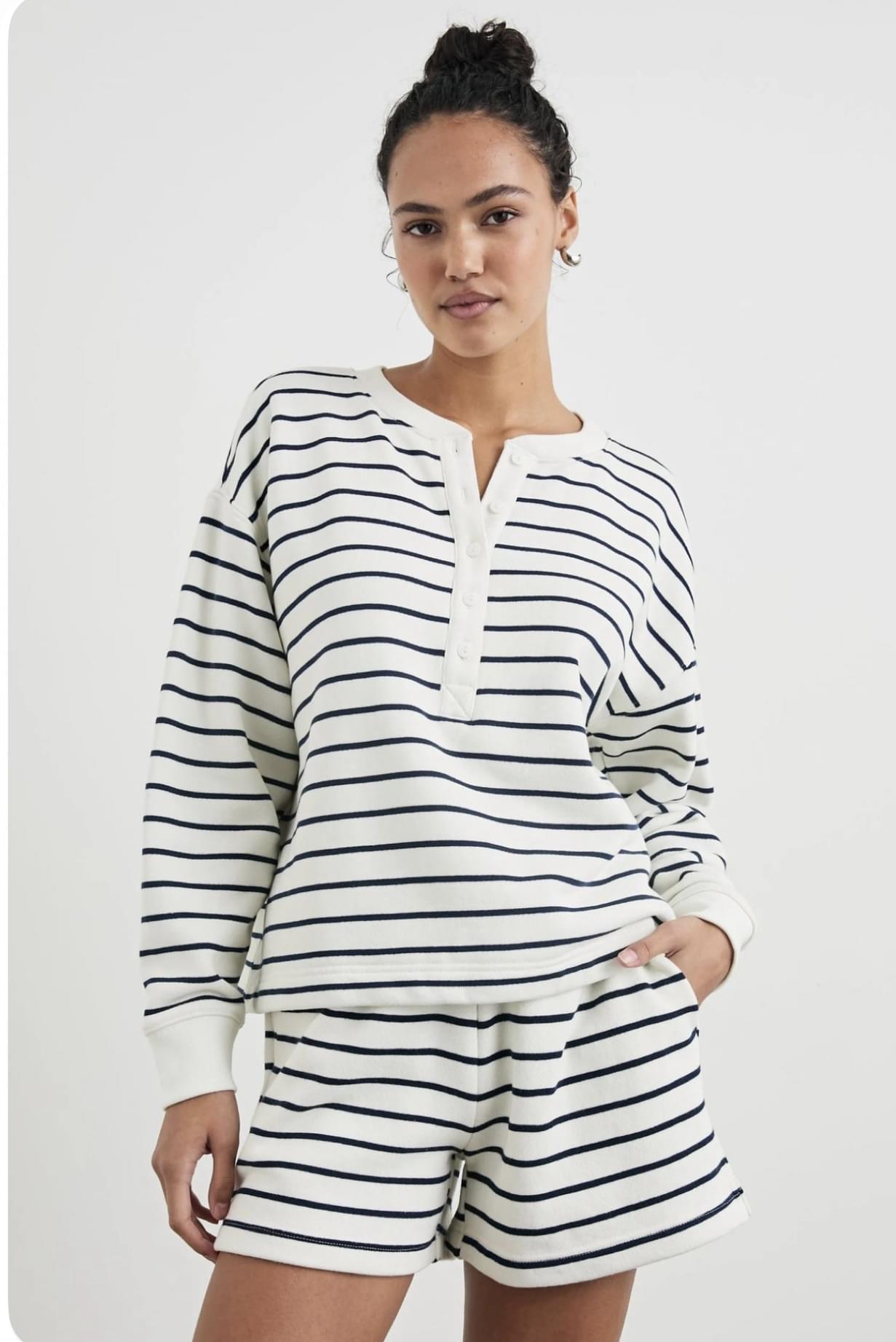 Black White Striped Loungewear - Image 2