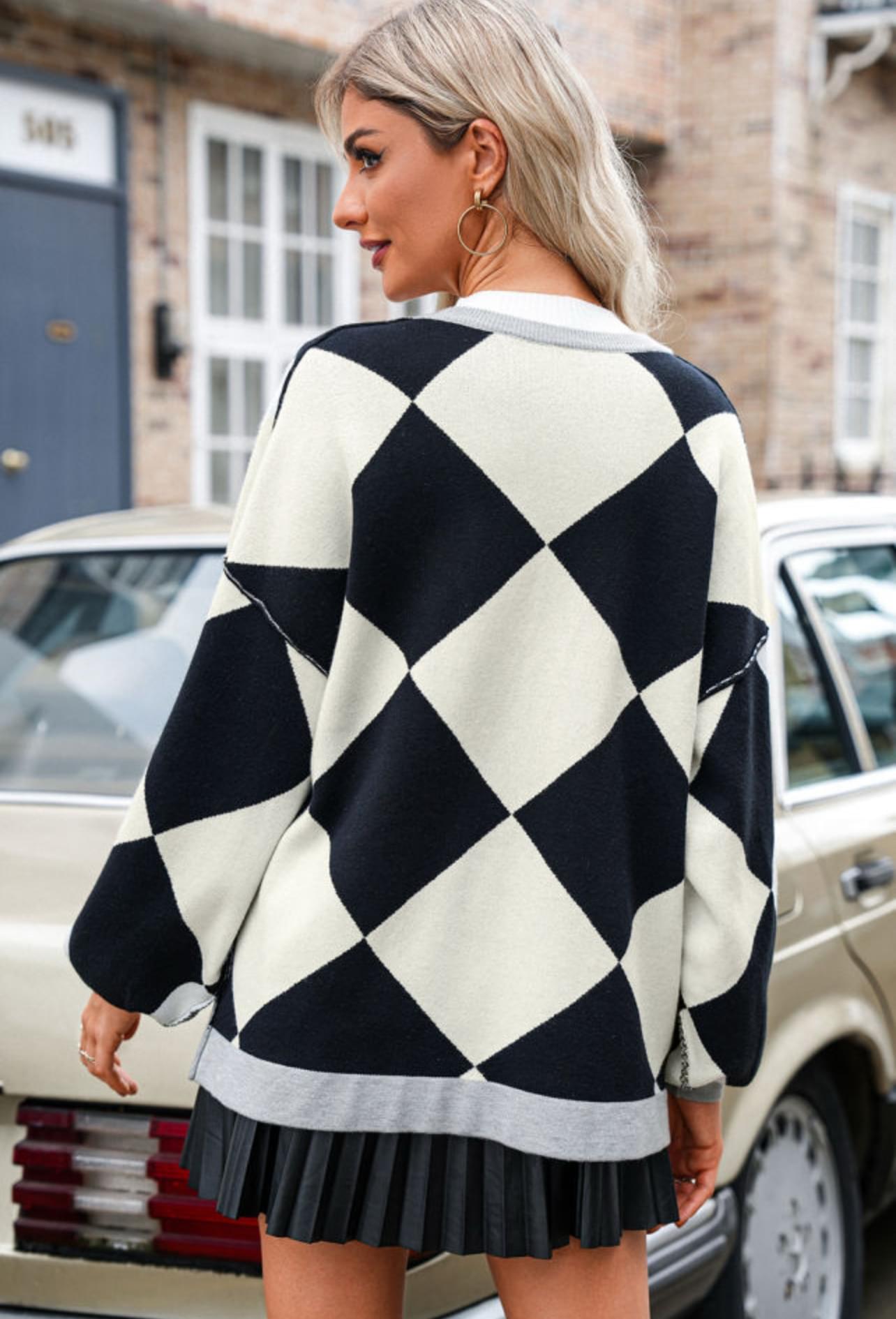 Reva Colorblock Loose Cardigan - Image 3