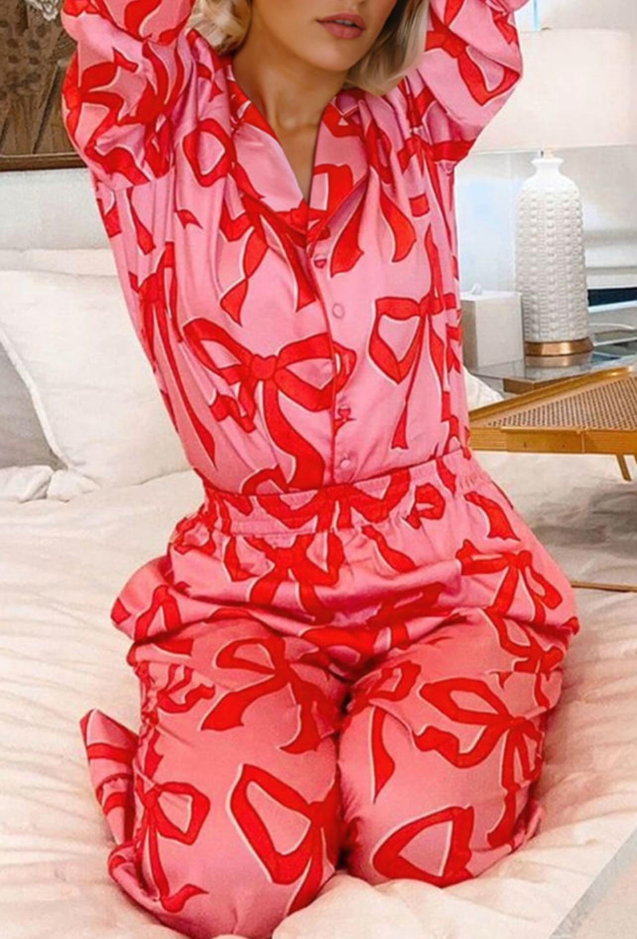 Sofelle Bow Print LoungeWear Set - Image 3