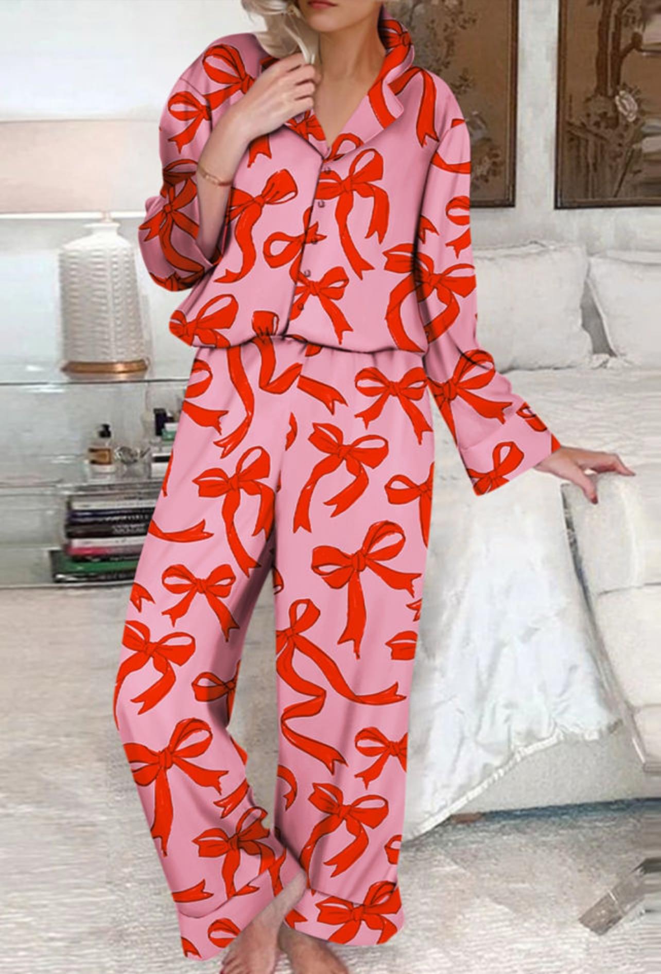 Sofelle Bow Print LoungeWear Set